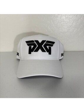 PXG Hat Cap Strap Back Mens 7 1/4 White Unstructured Low Crown Golf Logo